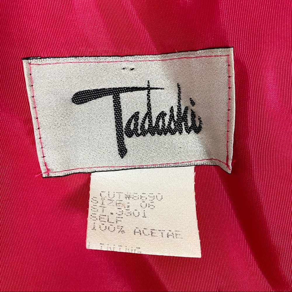Vintage TADASHI fuschia taffeta strapless dress - Picture 12 of 13
